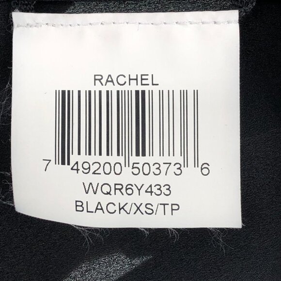 BCBGMaxAzria Black Gathered Waist Sleeveless V-neck Cutout Rachel Midi Dress XS - Picture 7 of 15